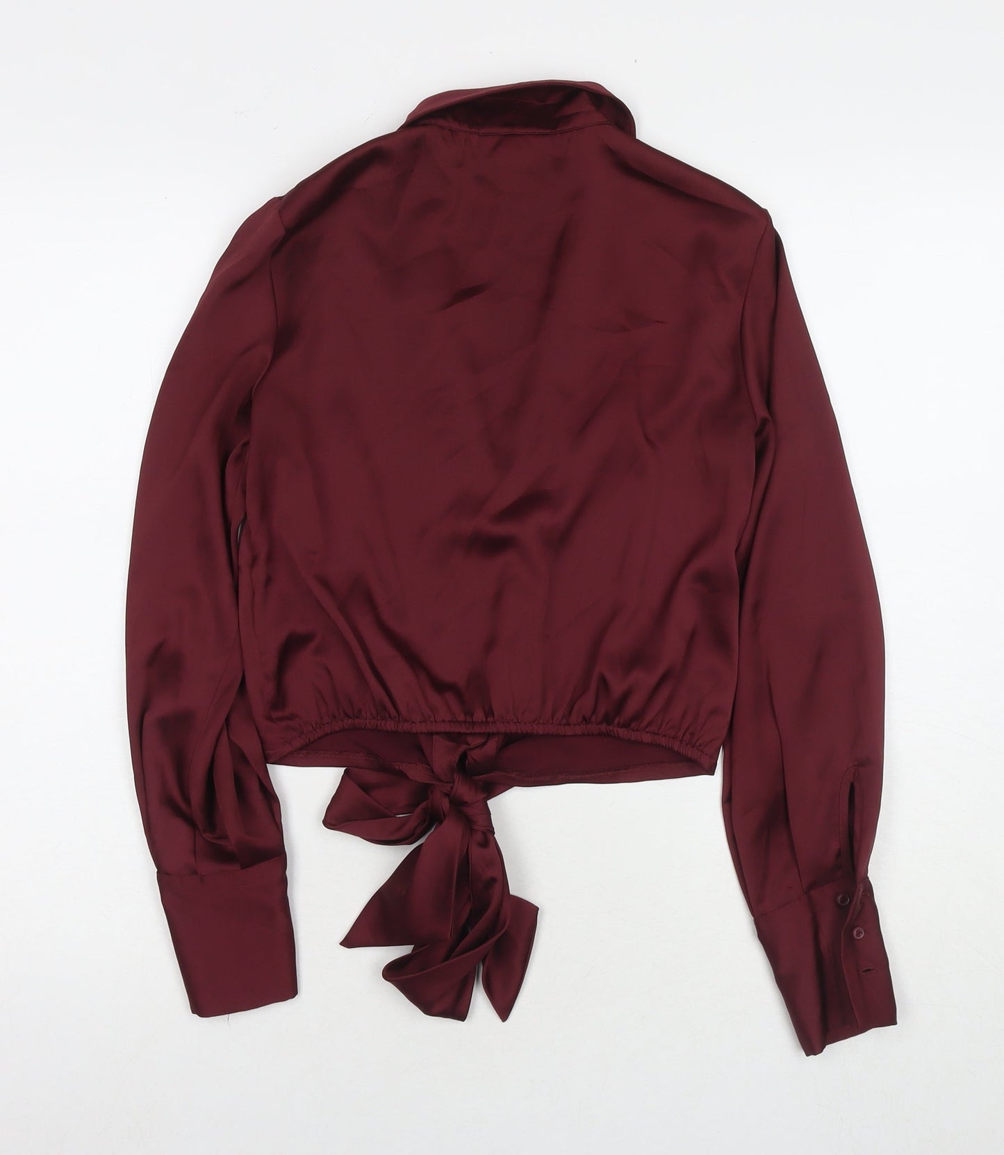 Womens UK Size 8 Topshop Red Basic Button-Up