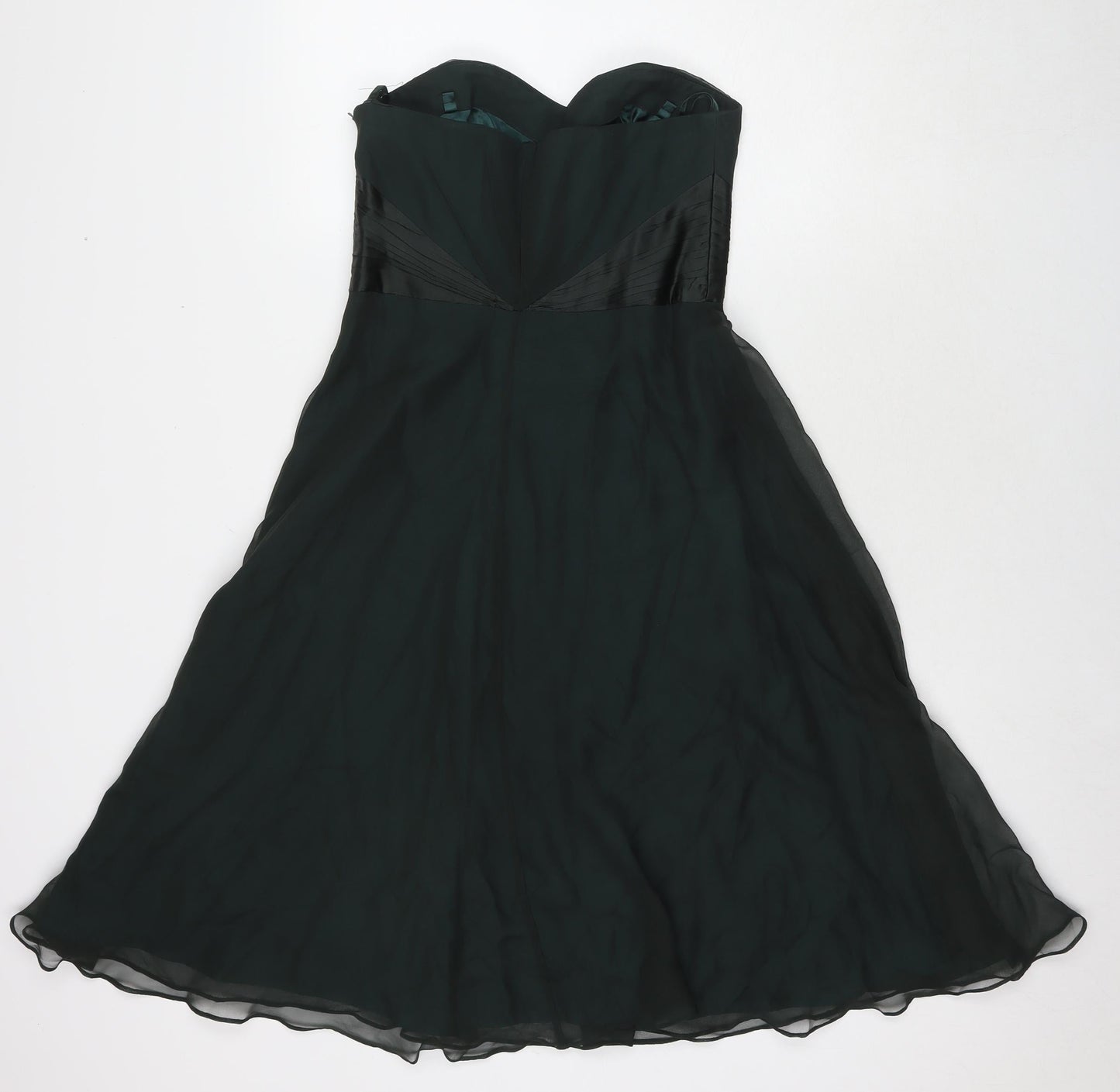 Coast Womens Green Polyester Fit & Flare Size 8 Sweetheart Zip - Strapless