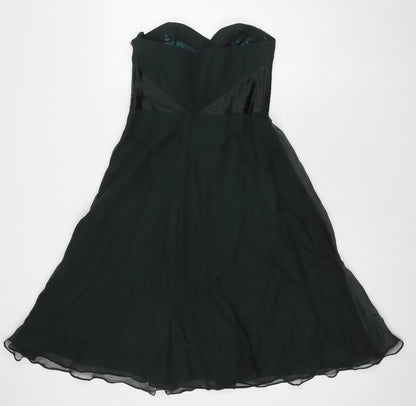 Coast Womens Green Polyester Fit & Flare Size 8 Sweetheart Zip - Strapless