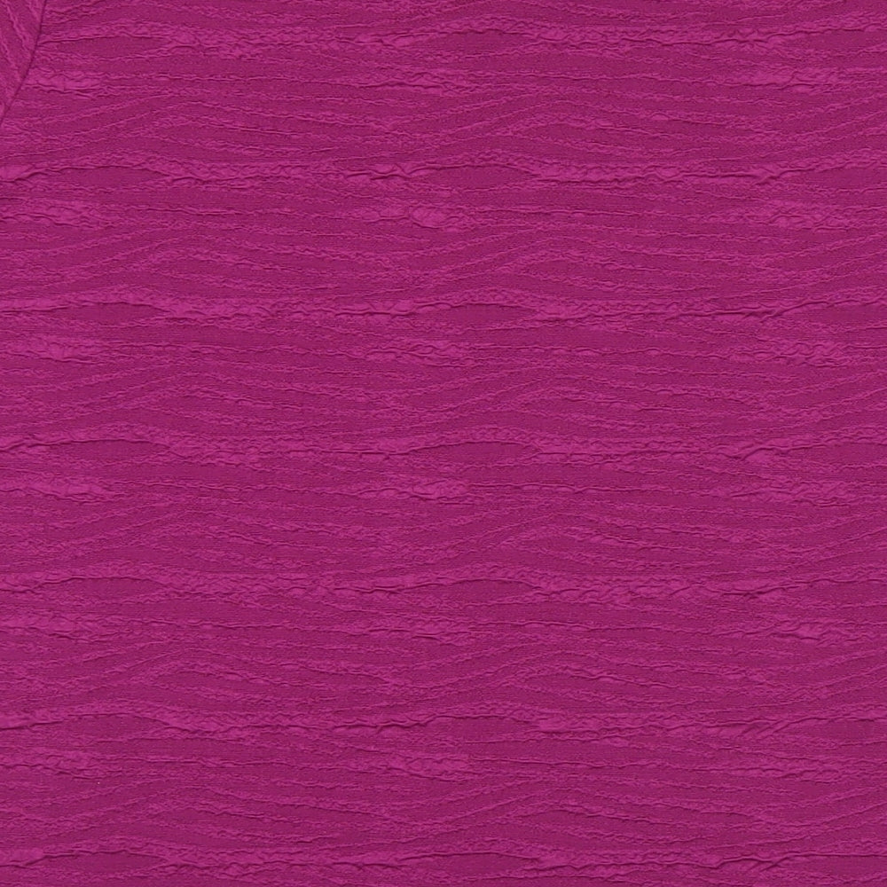 EWM Womens Pink Polyester Basic T-Shirt Size L Round Neck