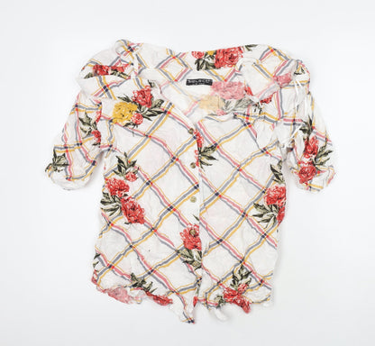 Womens UK Size 16 Select Multicoloured Basic Button-Up