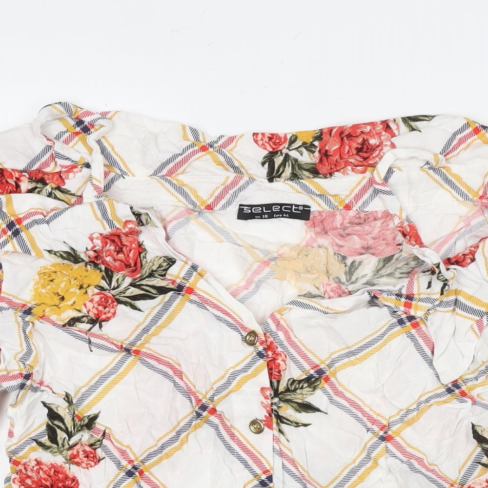 Womens UK Size 16 Select Multicoloured Basic Button-Up