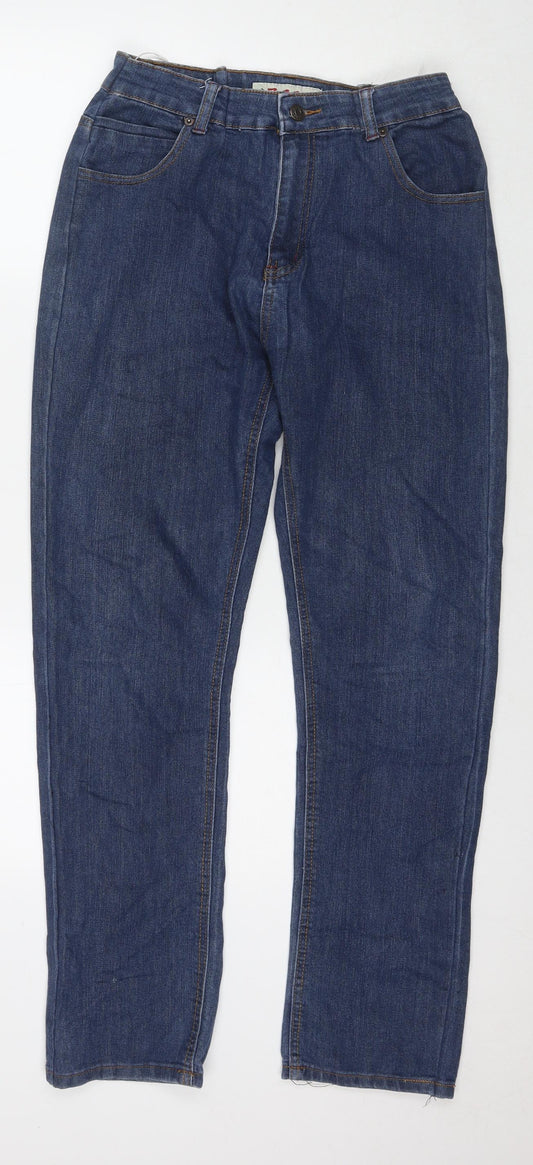 Zacc Mens Blue Cotton Straight Jeans Size 35 in L30 in Regular Zip