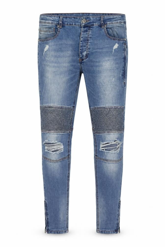 Mens UK Size 36 in Condemned Nation Regular Fit Skinny Blue Jeans