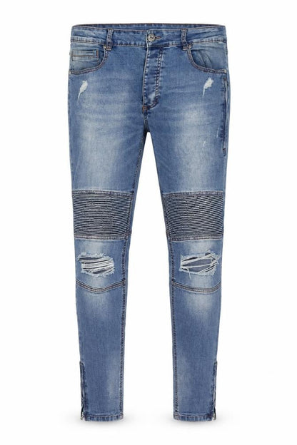 Mens UK Size 36 in Condemned Nation Regular Fit Skinny Blue Jeans