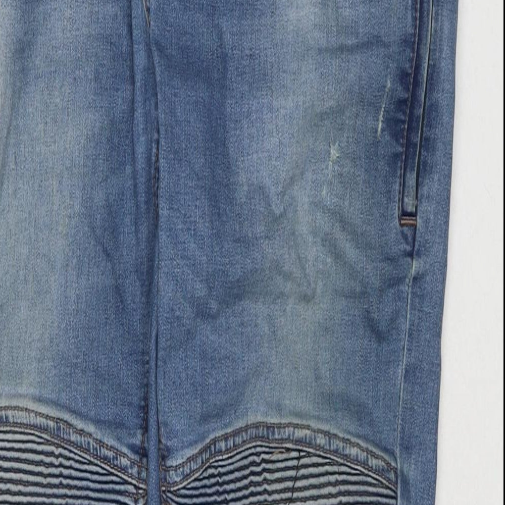 Mens UK Size 36 in Condemned Nation Regular Fit Skinny Blue Jeans
