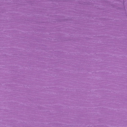 EWM Womens Purple Polyester Basic T-Shirt Size L Round Neck