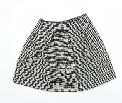 Tacera Womens Multicoloured Polyester A-Line Skirt Size M Zip