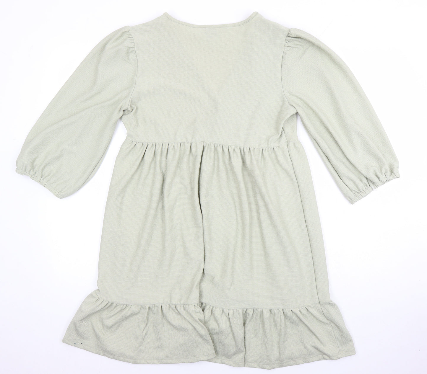 Miss Selfridge Womens Green Polyester Tunic Blouse Size 12 V-Neck