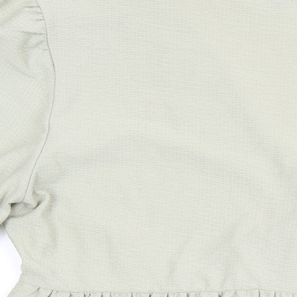 Miss Selfridge Womens Green Polyester Tunic Blouse Size 12 V-Neck