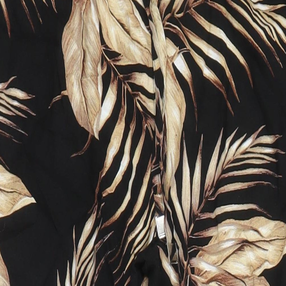 New Look Womens Multicoloured Geometric Viscose Carrot Trousers Size 6 L26 in Regular Tie - Elasticated Waist