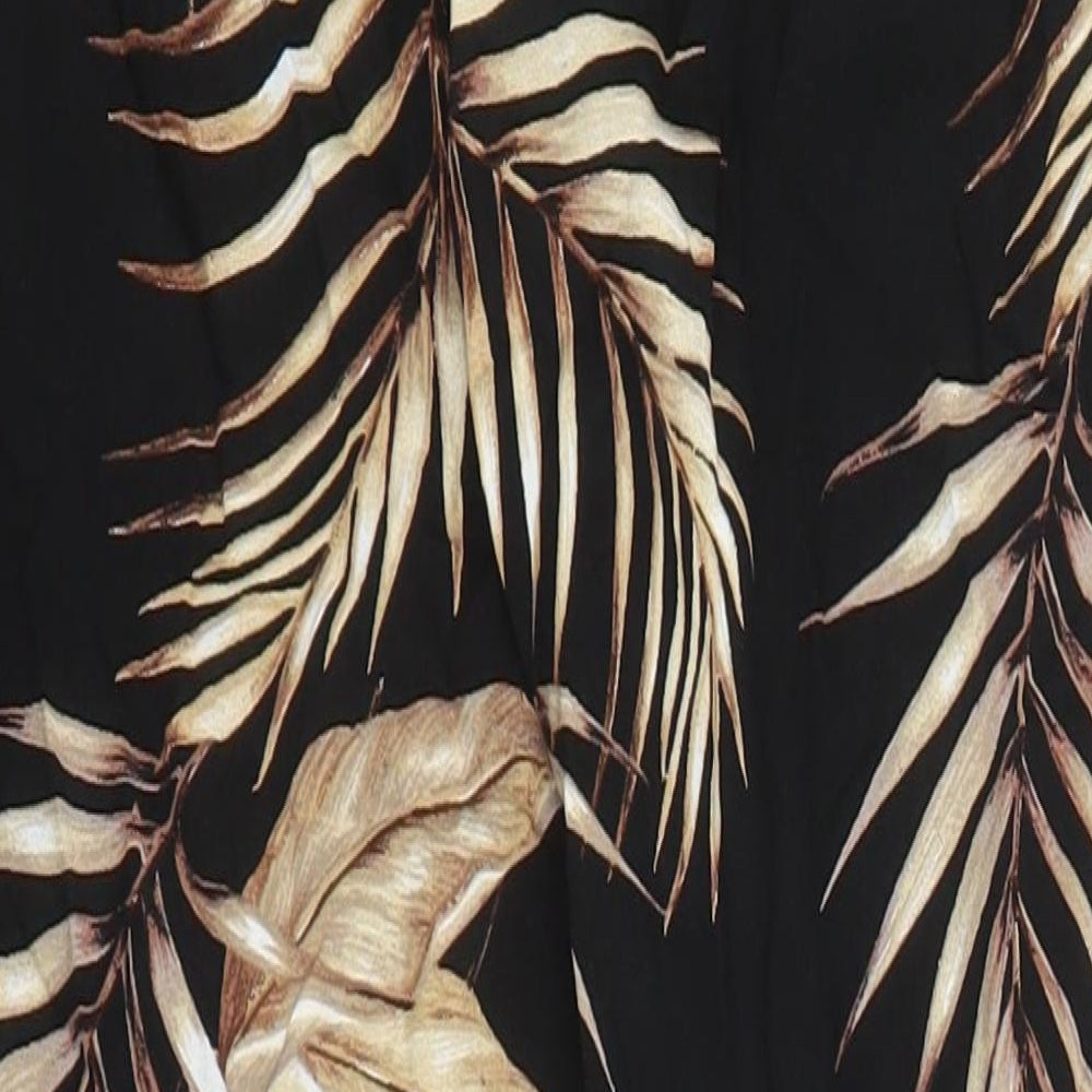 New Look Womens Multicoloured Geometric Viscose Carrot Trousers Size 6 L26 in Regular Tie - Elasticated Waist