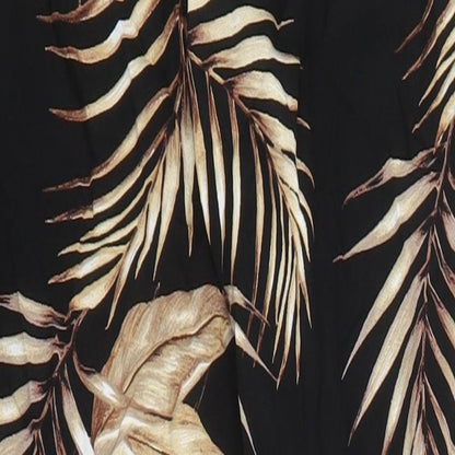 New Look Womens Multicoloured Geometric Viscose Carrot Trousers Size 6 L26 in Regular Tie - Elasticated Waist