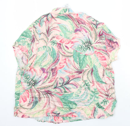 Pretty Secrets Womens Multicoloured Floral Viscose Kimono Pyjama Top Size 12 Button