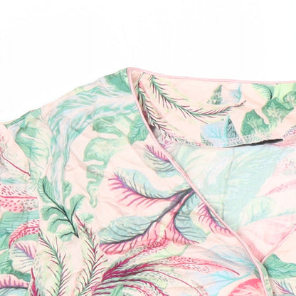 Pretty Secrets Womens Multicoloured Floral Viscose Kimono Pyjama Top Size 12 Button