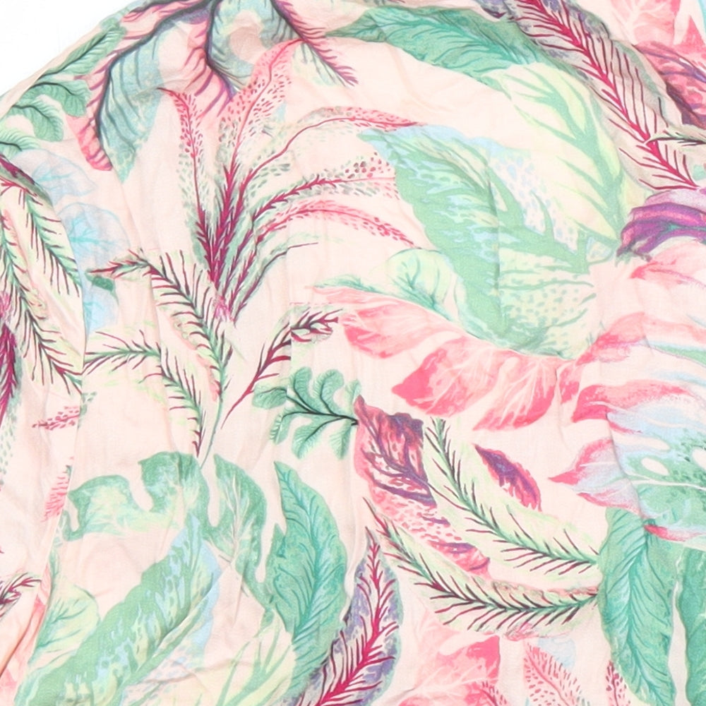 Pretty Secrets Womens Multicoloured Floral Viscose Kimono Pyjama Top Size 12 Button
