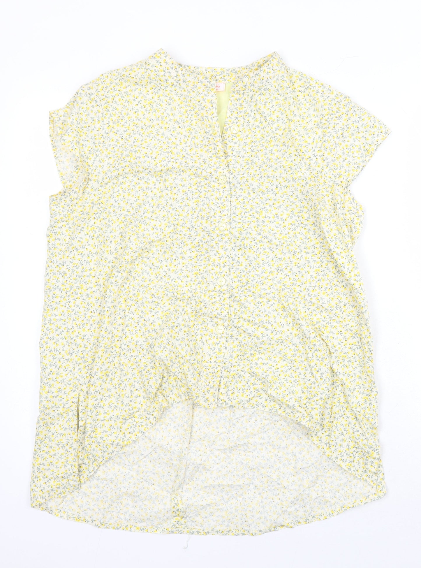 Kristina Anna Womens Multicoloured Floral 100% Cotton Basic Button-Up Size M Henley