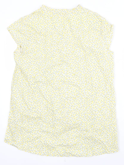 Kristina Anna Womens Multicoloured Floral 100% Cotton Basic Button-Up Size M Henley