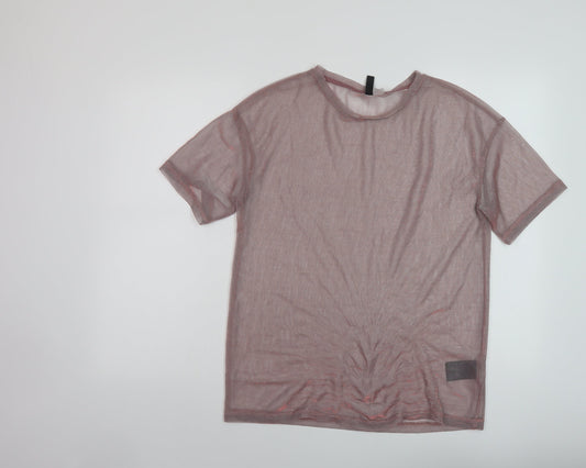 Womens UK Size S H&M Pink Basic T-Shirt