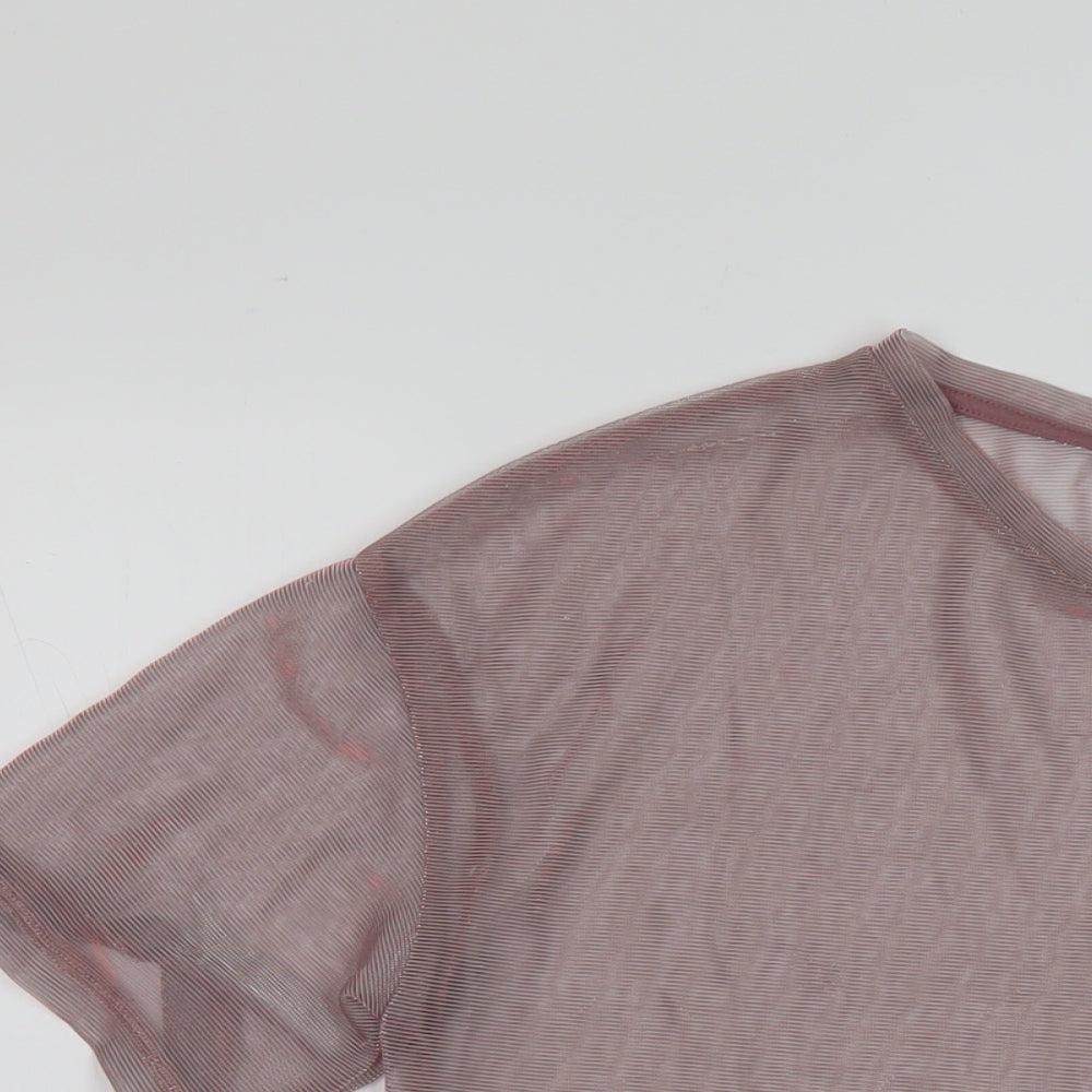 Womens UK Size S H&M Pink Basic T-Shirt