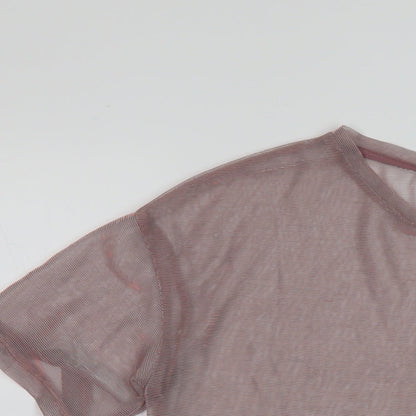 Womens UK Size S H&M Pink Basic T-Shirt