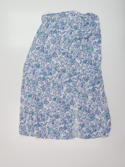 Per Una Womens Blue Floral Viscose A-Line Skirt Size 12 Zip