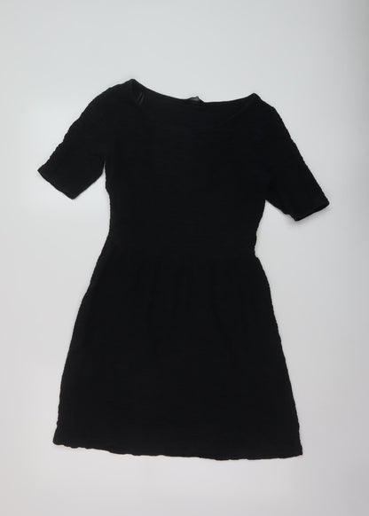 Dorothy Perkins Womens Black Polyester A-Line Size 10 Round Neck Pullover