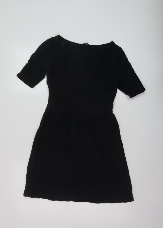 Dorothy Perkins Womens Black Polyester A-Line Size 10 Round Neck Pullover