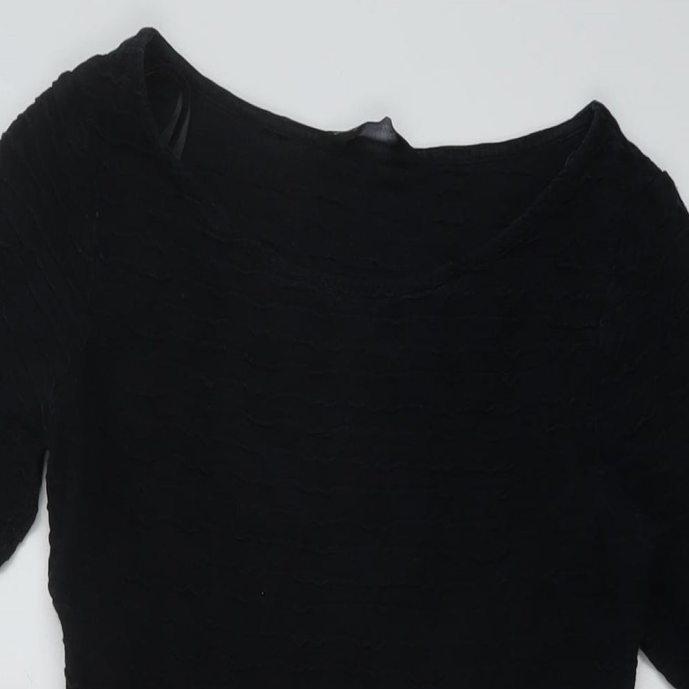 Dorothy Perkins Womens Black Polyester A-Line Size 10 Round Neck Pullover