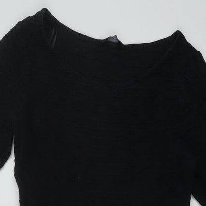 Dorothy Perkins Womens Black Polyester A-Line Size 10 Round Neck Pullover
