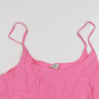 Womens UK Size 12 River Island Pink Basic T-Shirt