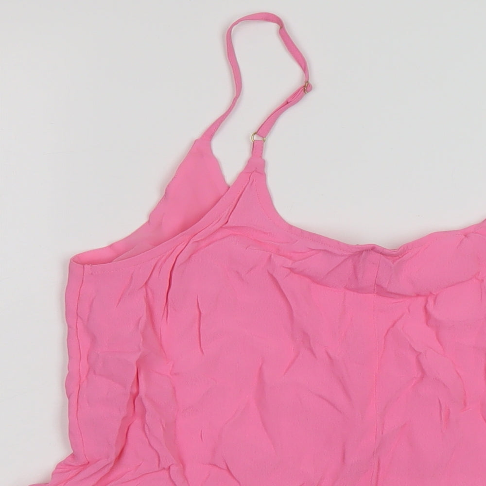 Womens UK Size 12 River Island Pink Basic T-Shirt