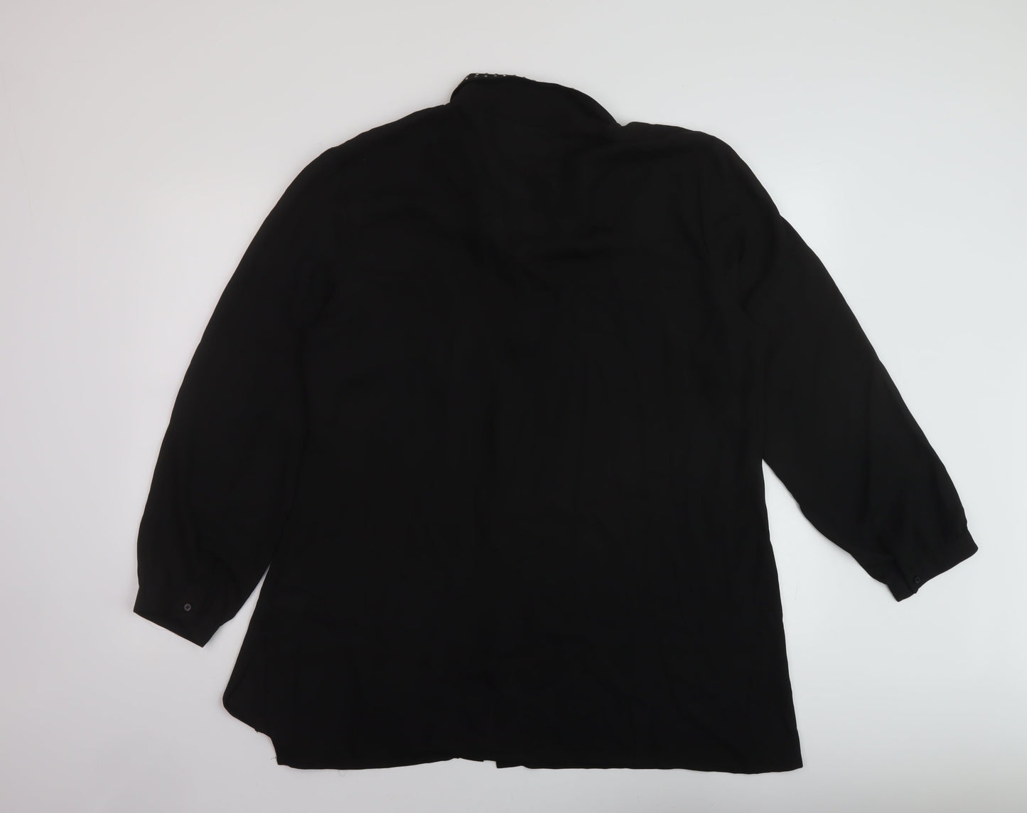 Womens UK Size 20 MICHA Black Basic Button-Up