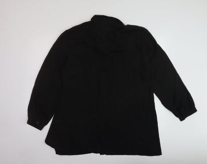 Womens UK Size 20 MICHA Black Basic Button-Up