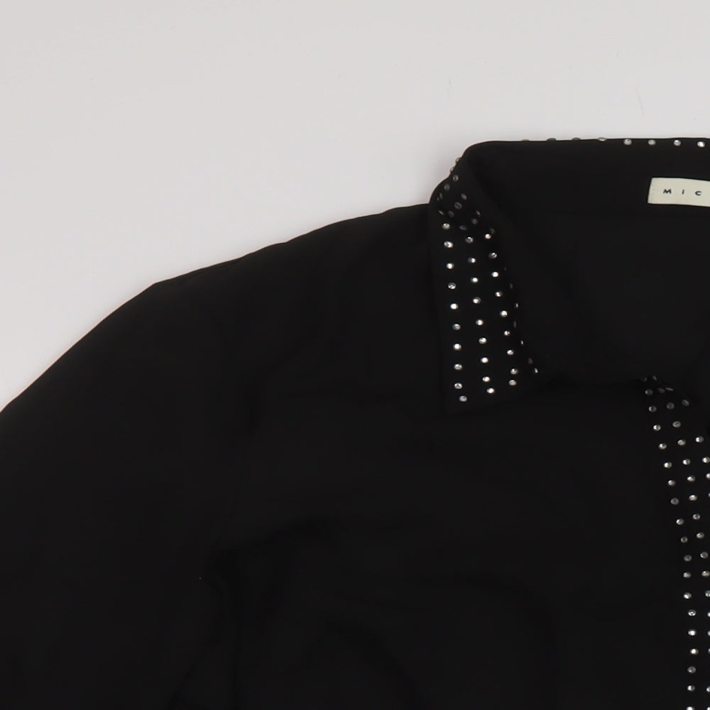 Womens UK Size 20 MICHA Black Basic Button-Up
