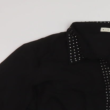 Womens UK Size 20 MICHA Black Basic Button-Up