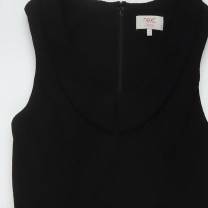 NEXT Womens Black Polyester A-Line Size 10 Round Neck Zip