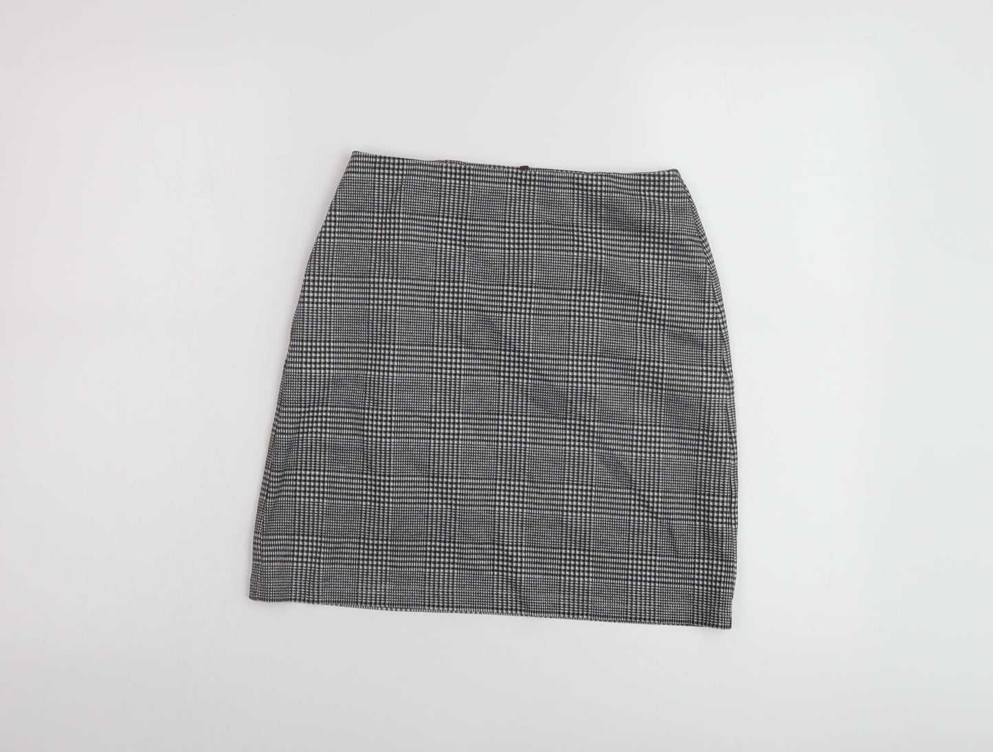 Marks and Spencer Womens Grey Plaid Polyester Mini Skirt Size 6