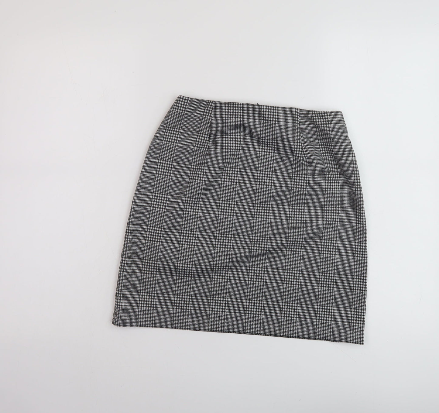 Marks and Spencer Womens Grey Plaid Polyester Mini Skirt Size 6
