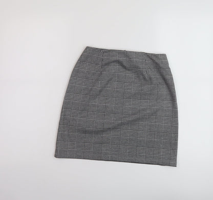 Marks and Spencer Womens Grey Plaid Polyester Mini Skirt Size 6