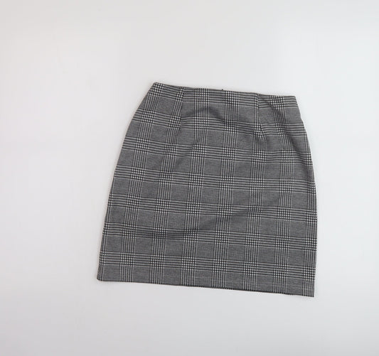 Marks and Spencer Womens Grey Plaid Polyester Mini Skirt Size 6