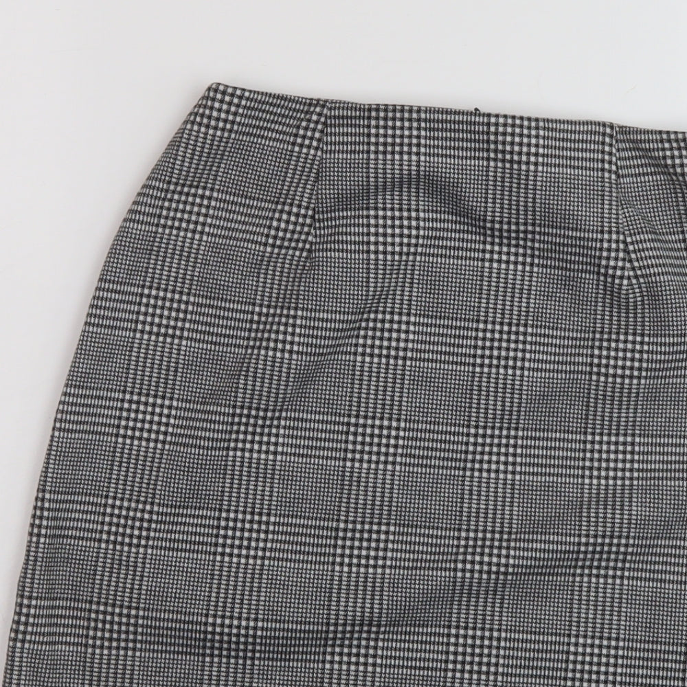 Marks and Spencer Womens Grey Plaid Polyester Mini Skirt Size 6