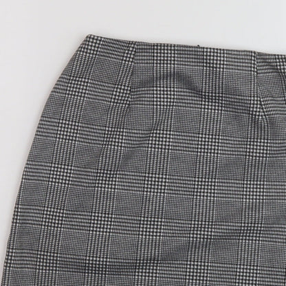 Marks and Spencer Womens Grey Plaid Polyester Mini Skirt Size 6