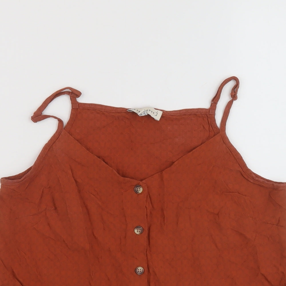 Womens UK Size 8 Warehouse Brown Basic Tank