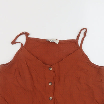 Womens UK Size 8 Warehouse Brown Basic Tank