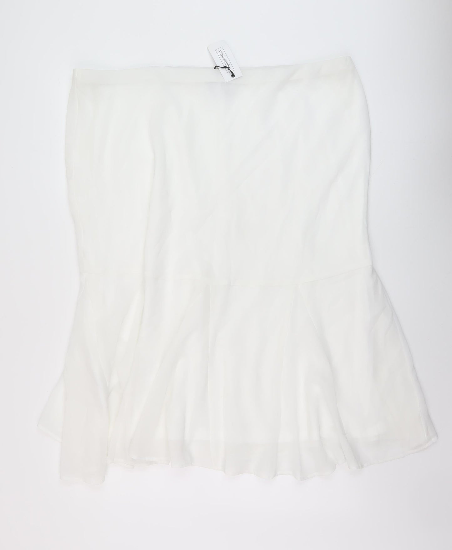Nightingales Womens White Polyester A-Line Skirt Size 24
