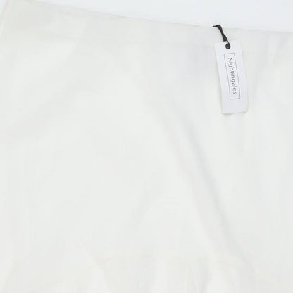 Nightingales Womens White Polyester A-Line Skirt Size 24