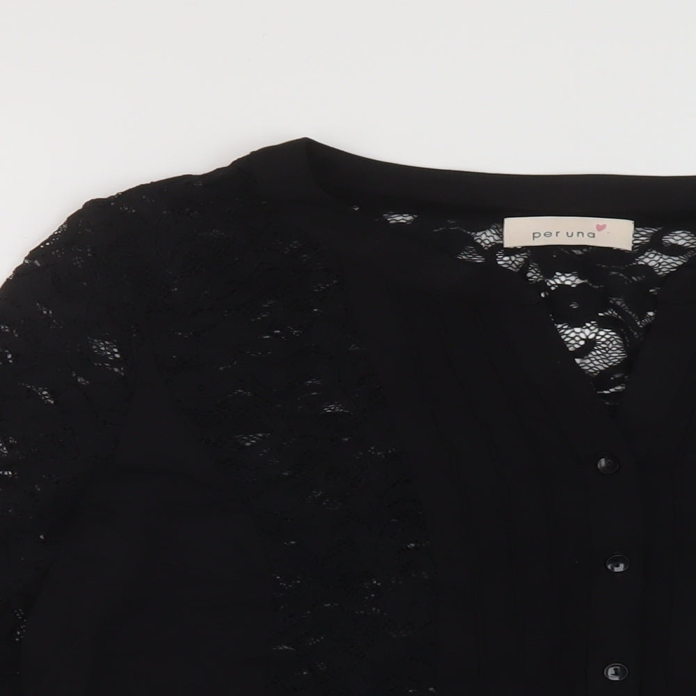 Womens UK Size 14 Per Una Black Basic Blouse