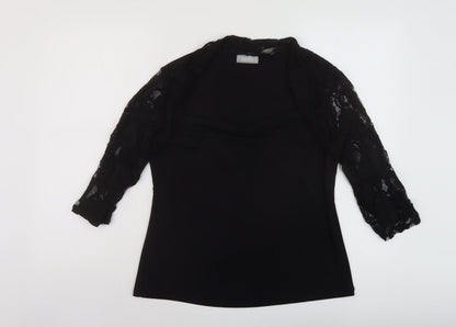 Womens UK Size 16 Wallis Black Basic Blouse