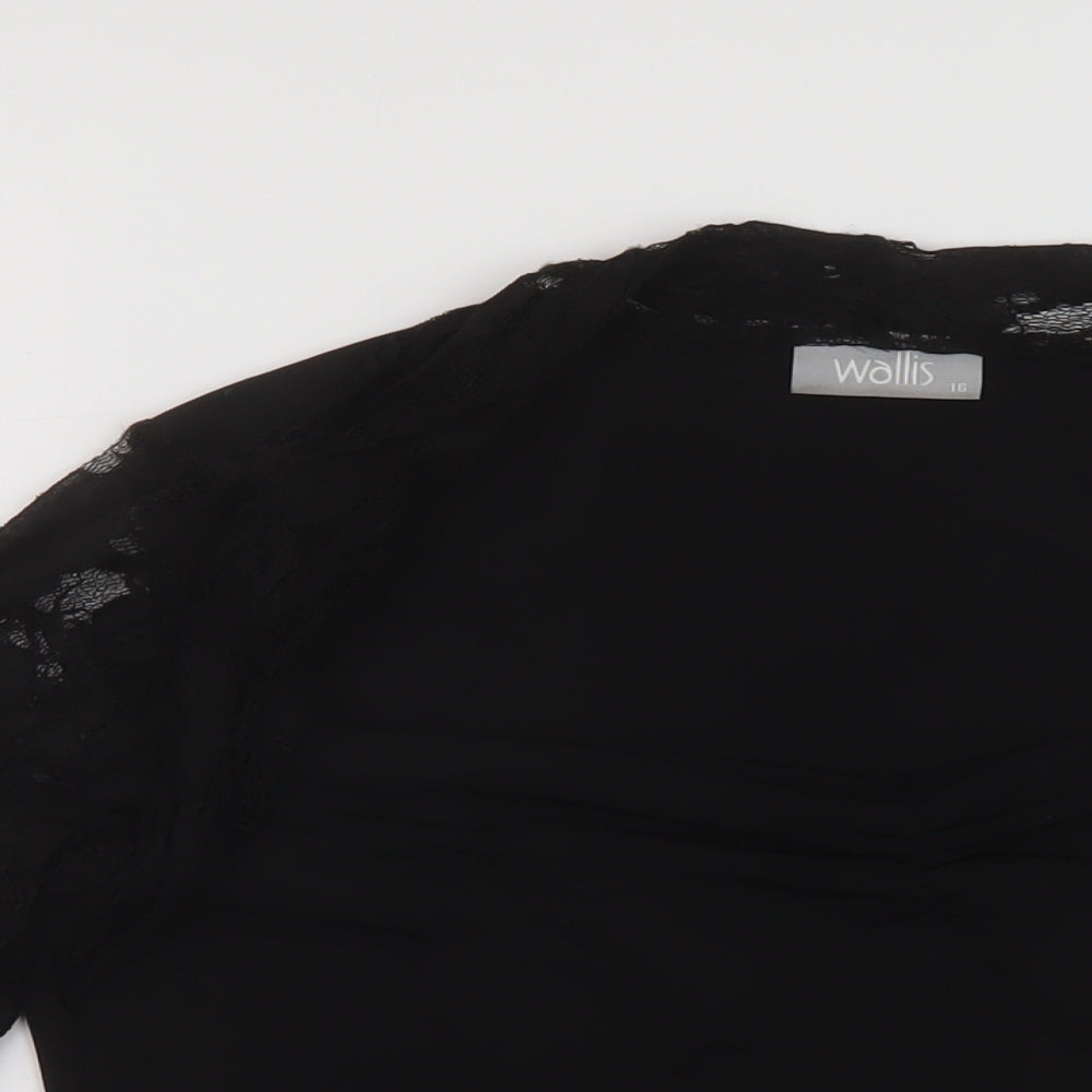 Womens UK Size 16 Wallis Black Basic Blouse